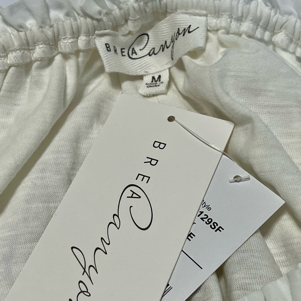 NWT - White Midriff Summer Top by Brea Canyon - Size‎ M - Picture 5 of 8